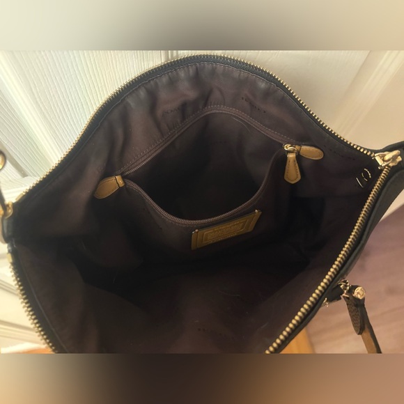 Coach Black and Cream Checkered Satchel - Picture 5 of 7